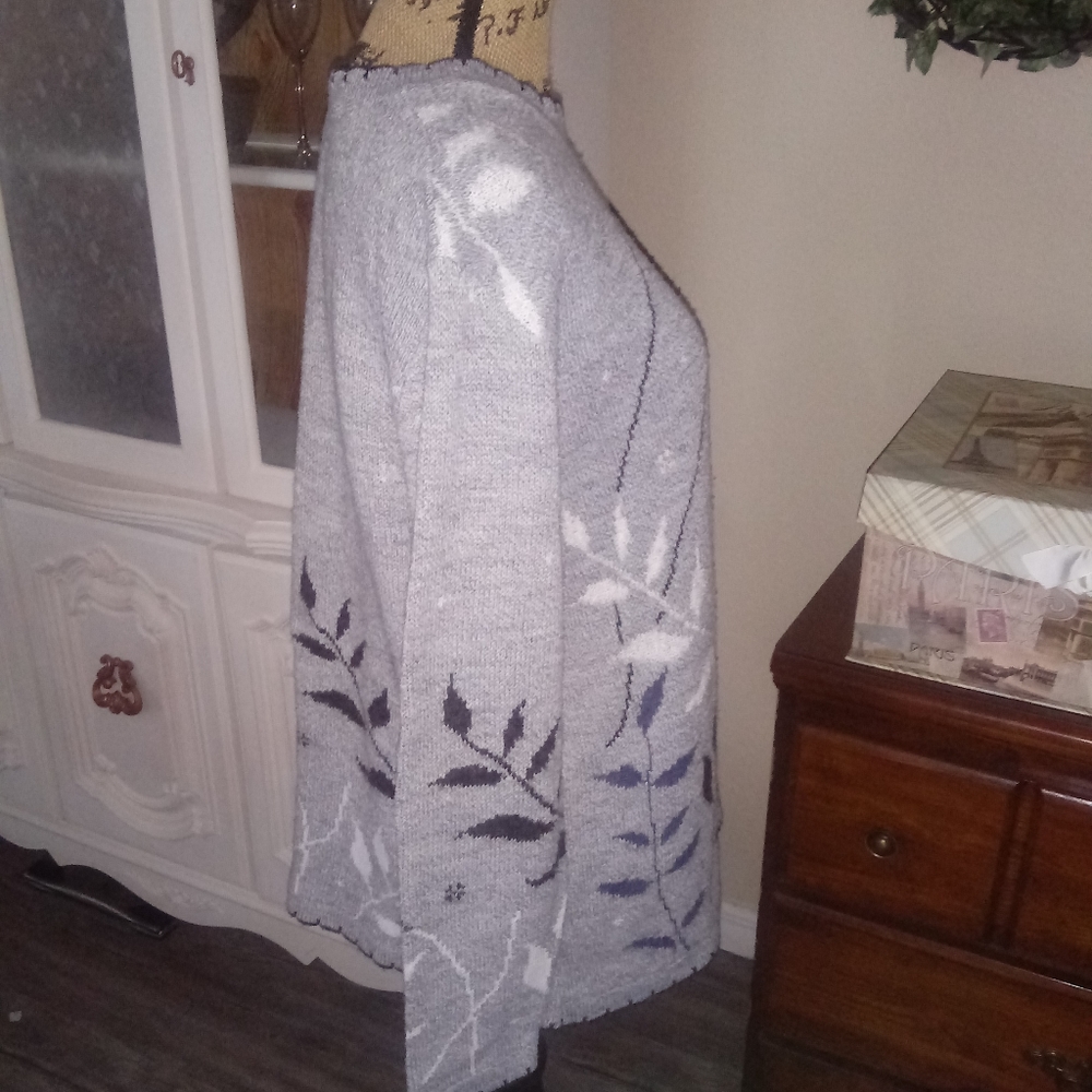 Classic Elements Grey, Black And Blue Sweater - image 2